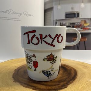 WORLD MARKET Tokyo 8 oz Coffee Mug Tea Cup with pictures of landmarks EUC